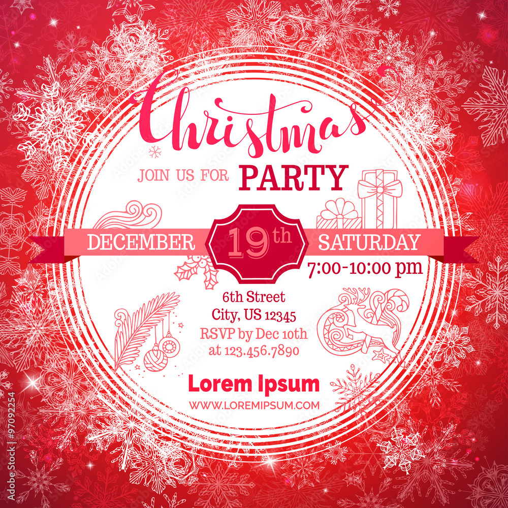 Naklejka premium Vector Merry Christmas party background.