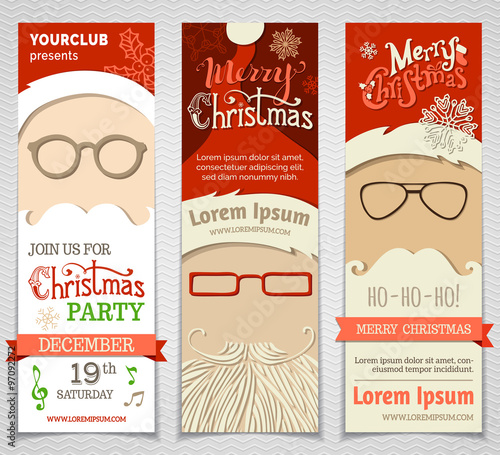 Ho! Ho! Ho! Set of Santa banners.