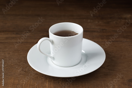 coffee cup on the wood table