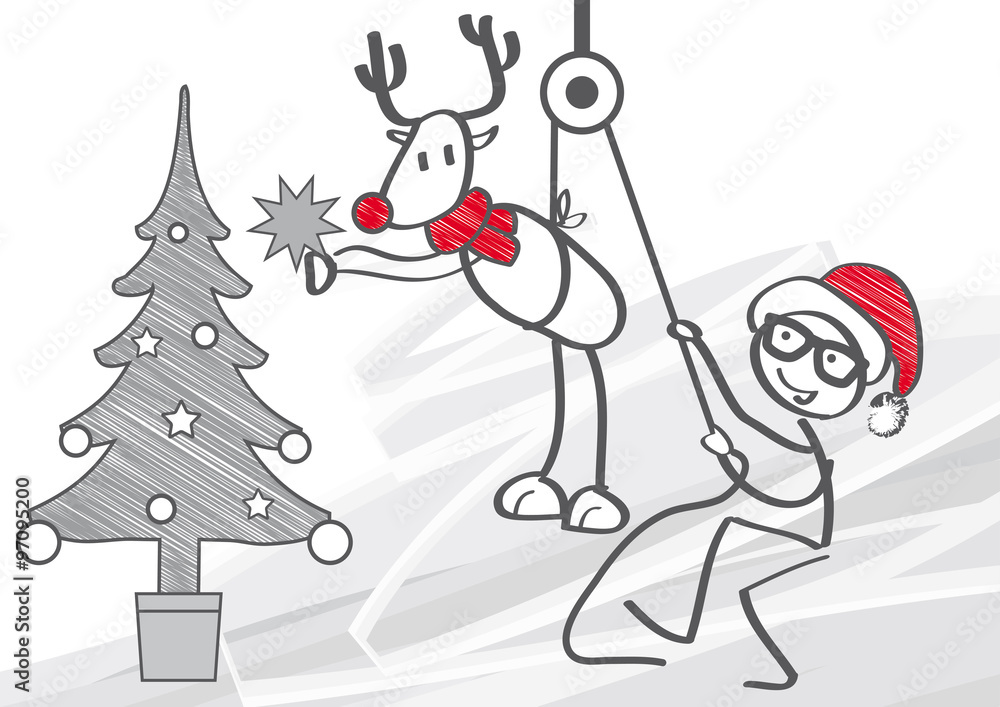 Fototapeta premium Weihnachtsbaum schmücken