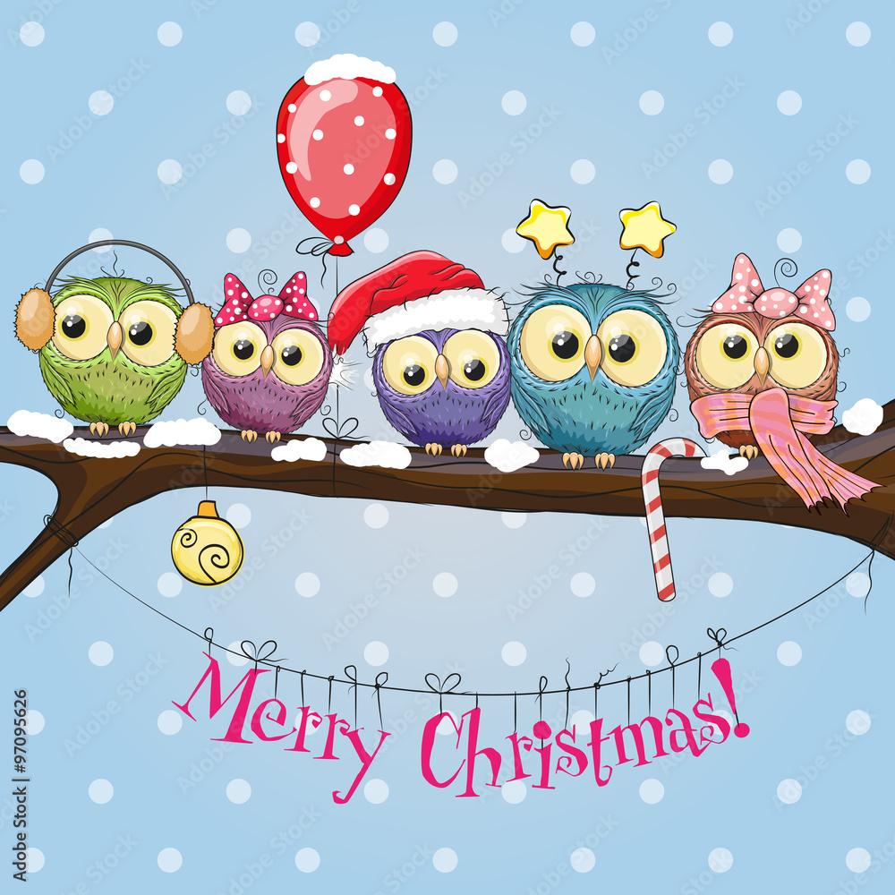 Obraz premium Five Owls