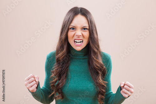 Portrait of furious and angry woman