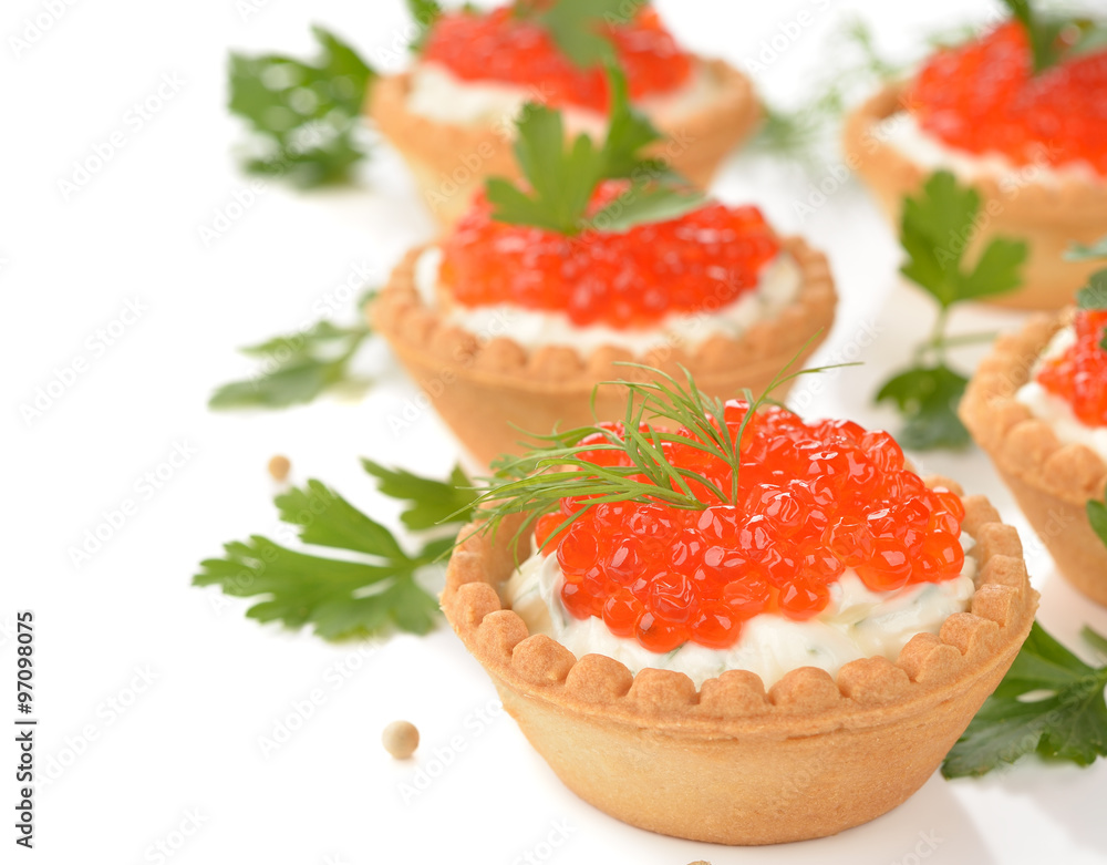 Appetizer with red caviar Appetizer with red caviar