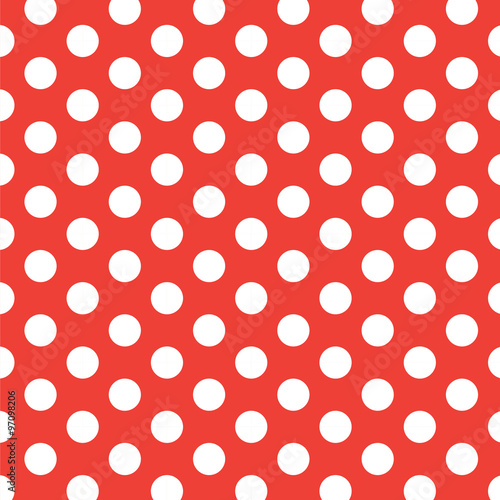 Polka dot, red pattern. Vector art.