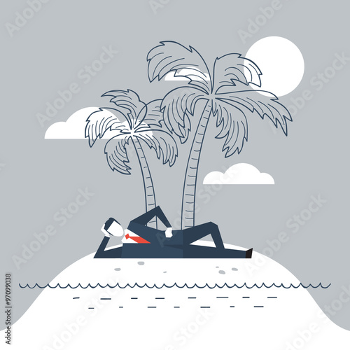 Illustration of a dream work. Escape from reality