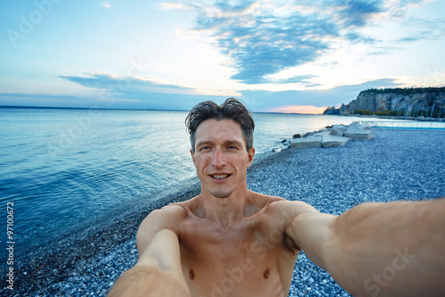  young man on the beach