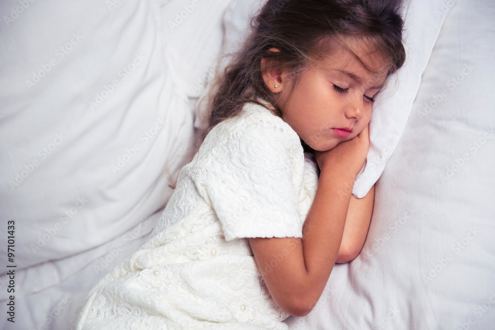 Little girl resting in bed Little girl resting in bed