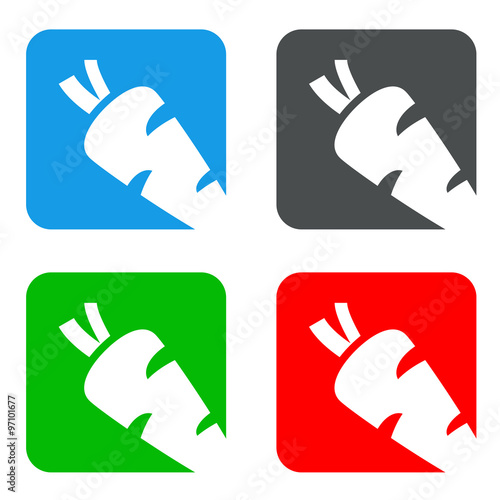 Icono plano zanahoria en varios colores #1