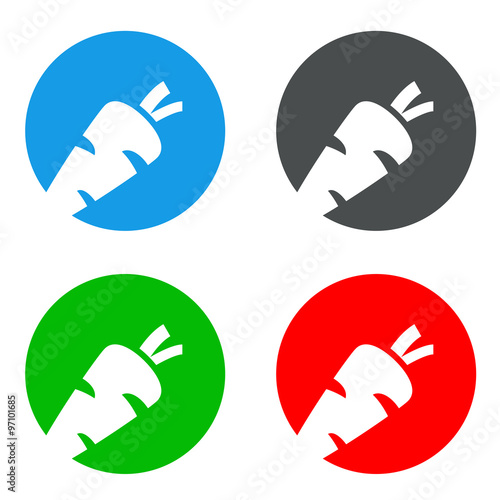 Icono plano zanahoria en varios colores #2