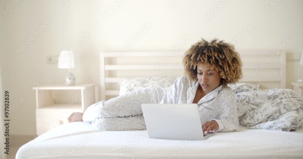 Girl Surfing On The Internet At Home Girl Surfing On The Internet At Home