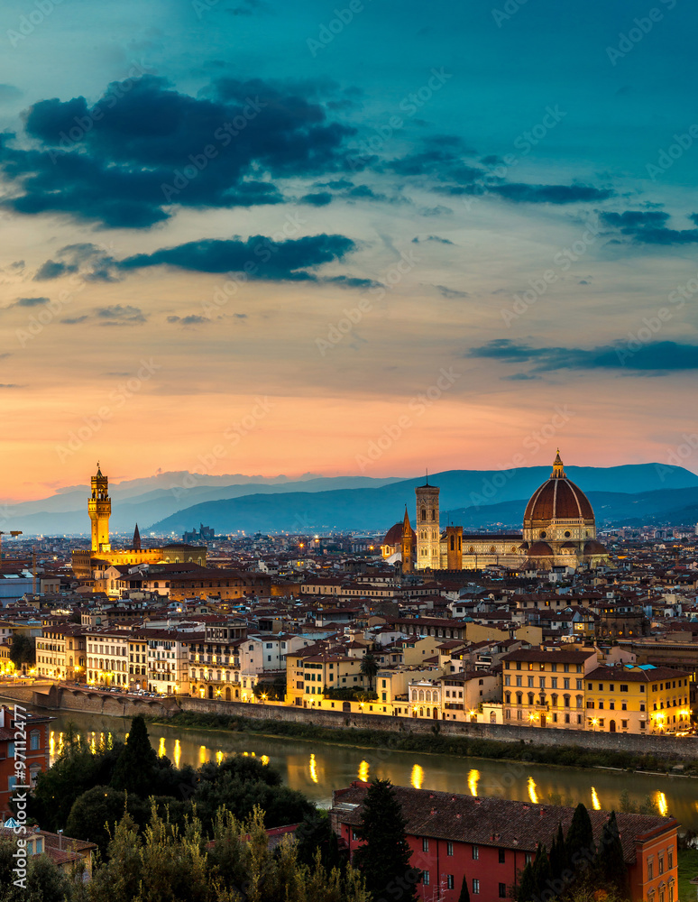 Fototapeta premium Panoramic sunset in Florence