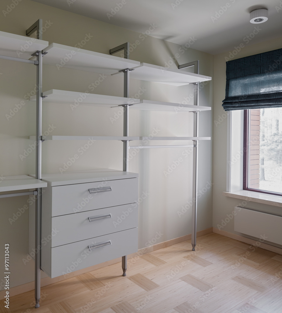Interior of modern empty wardrobe room Interior of modern empty wardrobe room