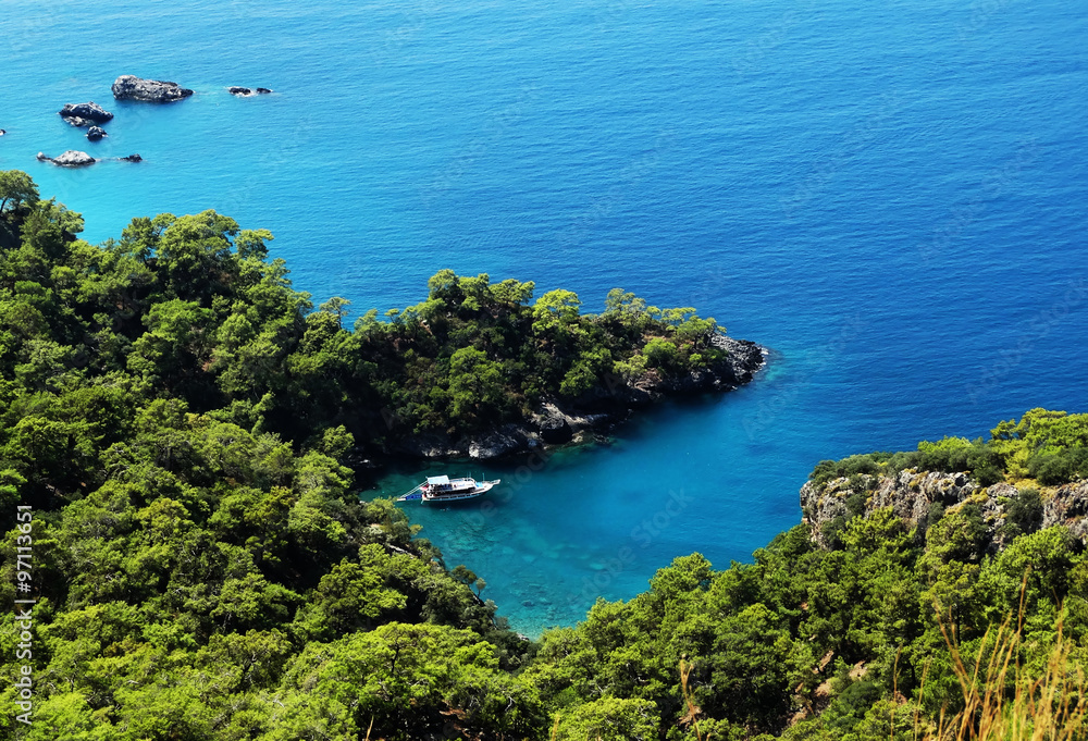 Obraz premium coastline landscape of mediterranean sea turkey