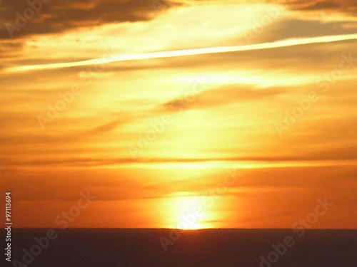 Sonnenuntergang über dem Meer - Ölbild