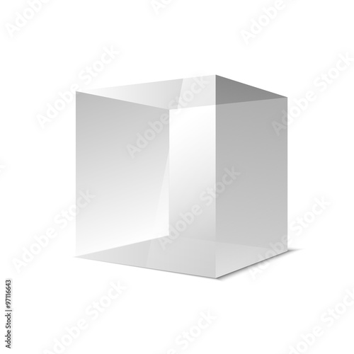 Four transparent gray glass cubes, vector eps10 illustration