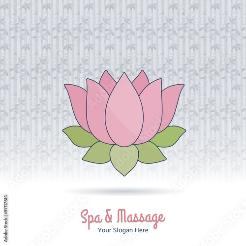 Hand drawn Thai massage and spa design elements.