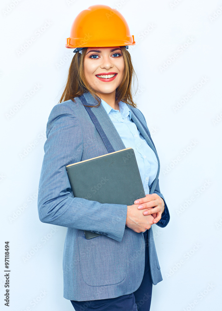 Business woman architect holding book Business woman architect holding book