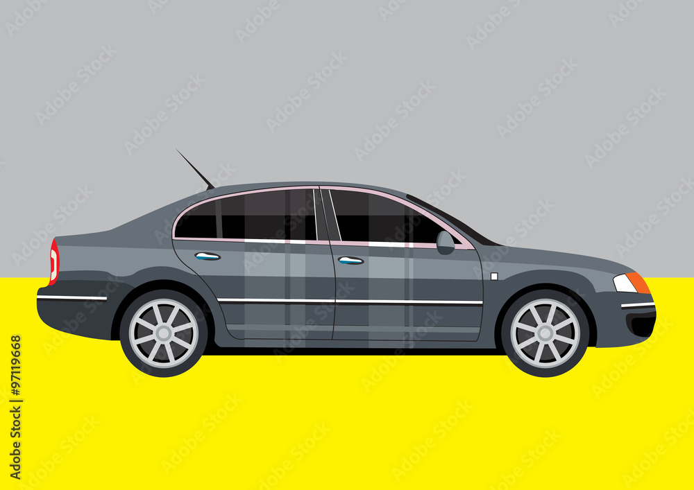 Obraz premium compact gray car vector