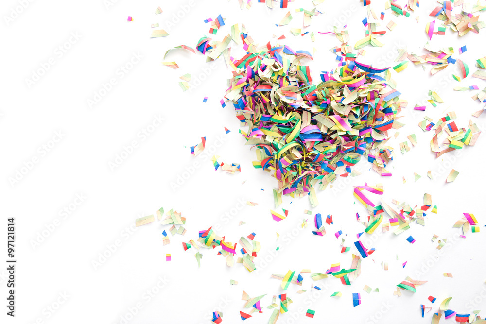 Fototapeta premium Colorful confetti on white background