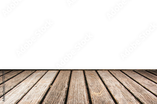 wood pier with white background