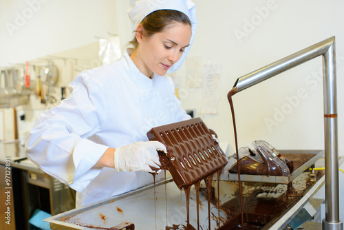 Chocolate maker at work