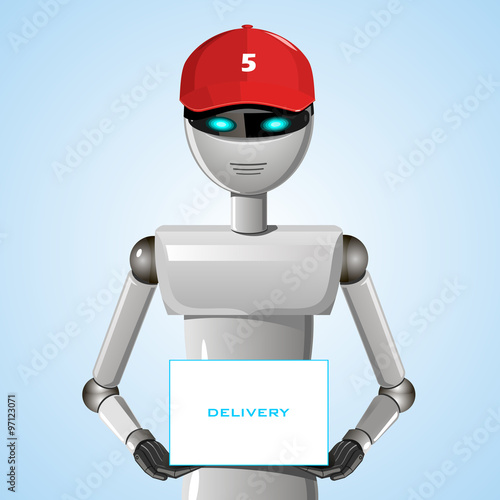 Robot in the cap. 
