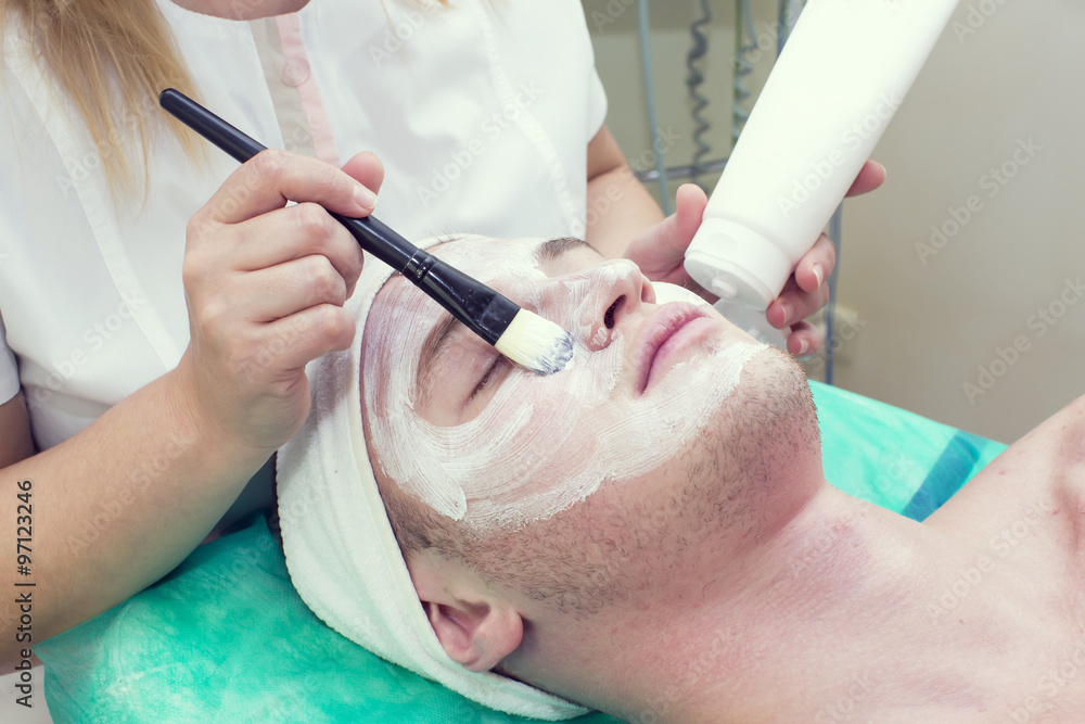 man in the mask cosmetic procedure in spa salon