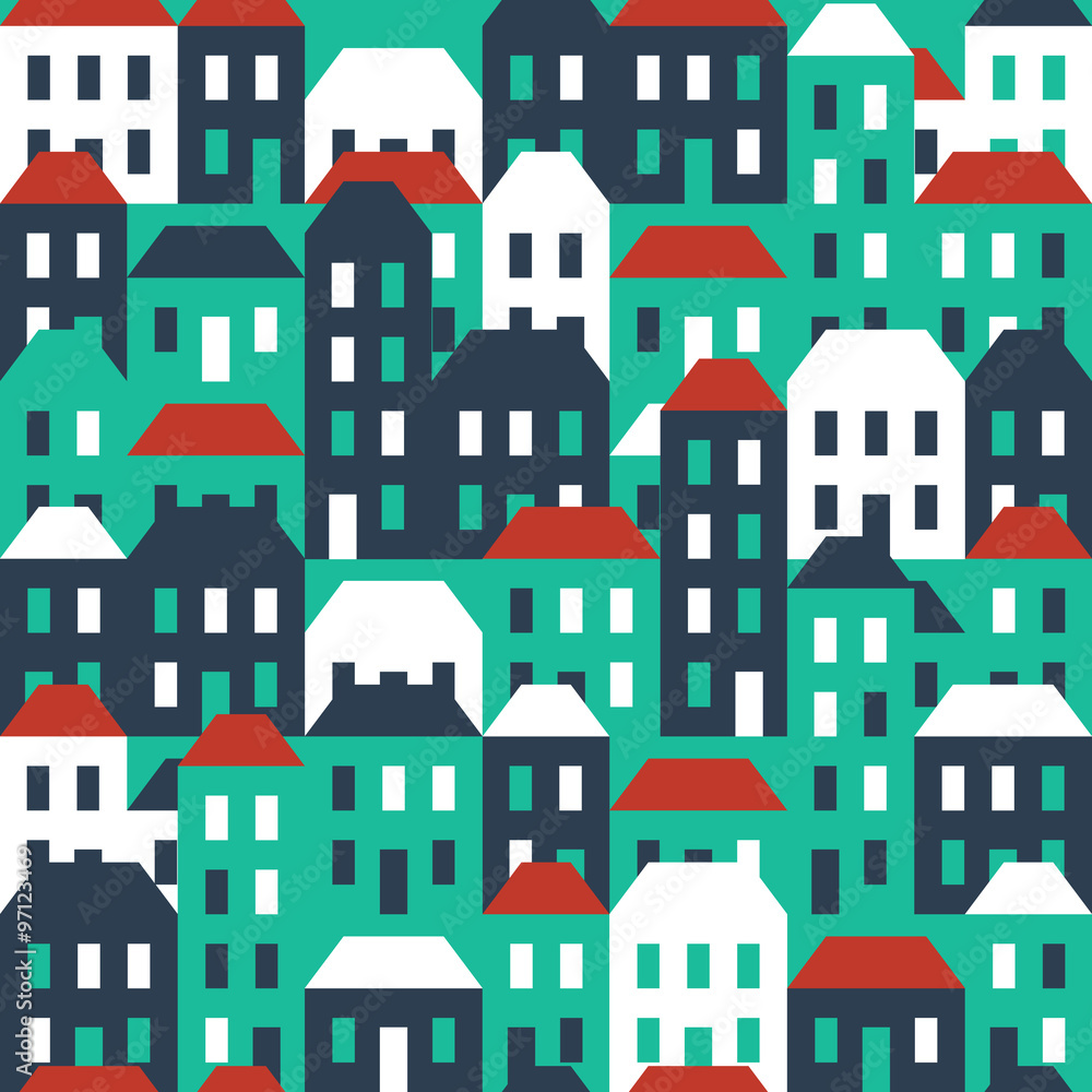 Seamless town pattern