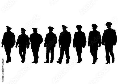 People of special police force on white background