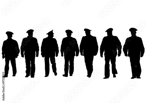 People of special police force on white background