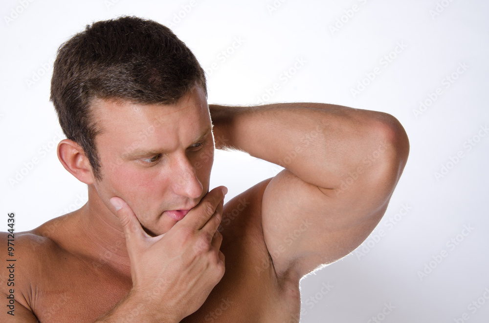 Portrait of handsome young thoughtful man Portrait of handsome young thoughtful man