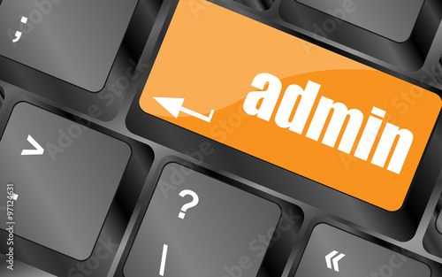 admin button on a computer keyboard keys, vector illustration