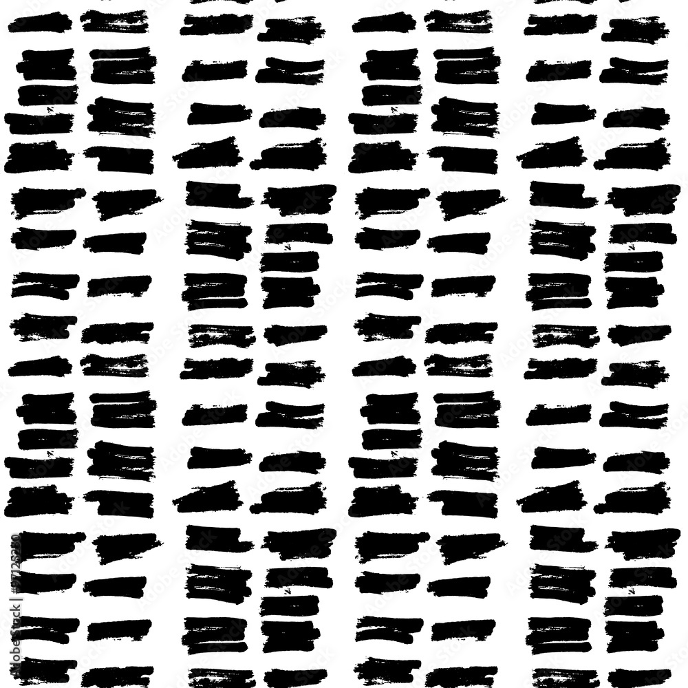 Hand drawn black brush circles and dots seamless pattern, vector illustration Hand drawn black brush circles and dots seamless pattern, vector illustration