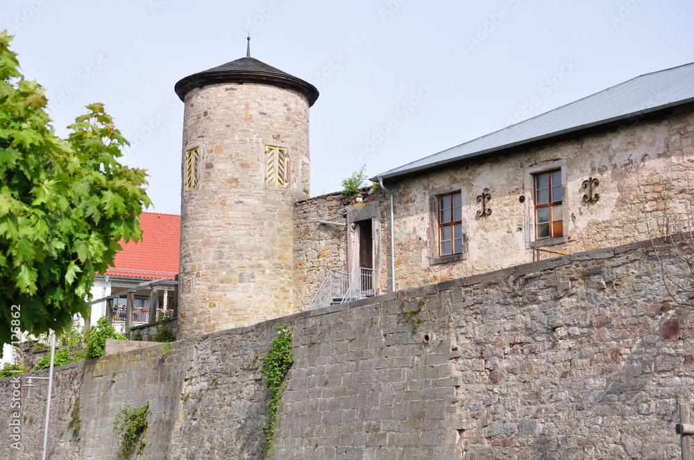 Stadtmauer mit Turm in Hildburghausen