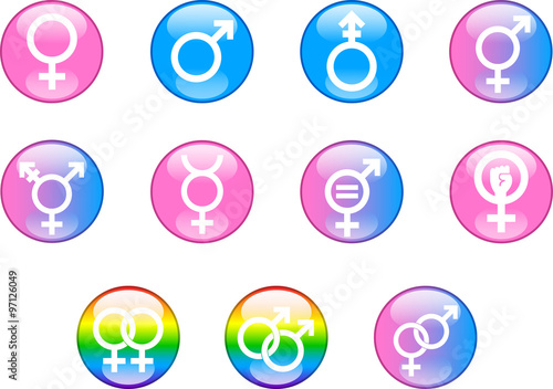 Gender Symbols
Set of vector graphic glossy buttons representing the universal symbols for gender and sexuality.