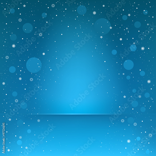 blue snow podium