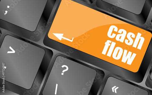 cash flow words button on keyboard keys, vector illustration