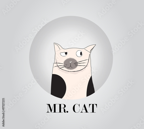 Cat, playful and funny cat cartoon vector