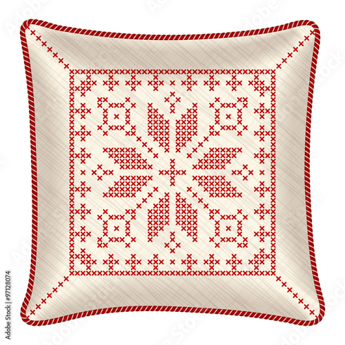 Christmas embroidered pillow