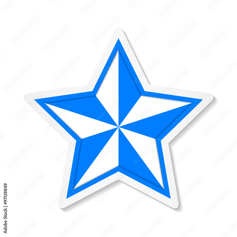 Obraz premium Star – Blue sticker icon