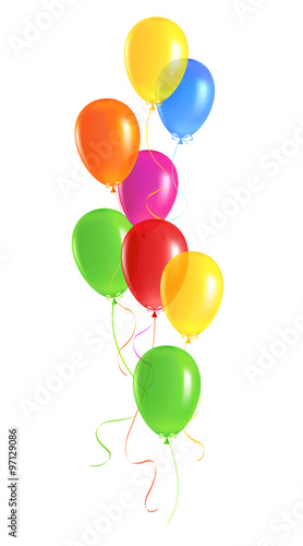 Group of festive colorful balloons. Vector illustration