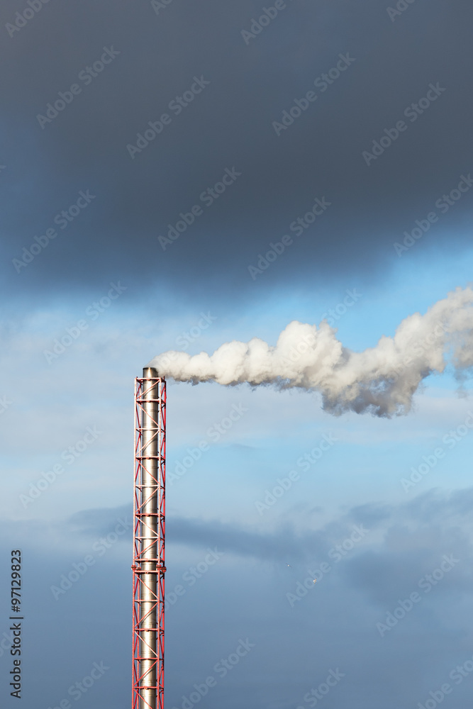 Chimney and smoke.