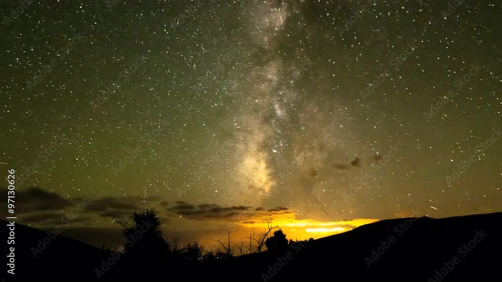 Milky Way time-lapse, clouds forming, small lightning storm, shooting stars, 4k Milky Way time-lapse, clouds forming, small lightning storm, shooting stars, 4k
