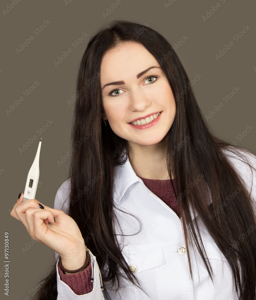 the young woman the doctor in a white dressing gown the young woman the doctor in a white dressing gown