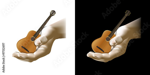 acoustic guitar in the hand