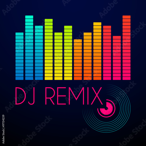 dj remix typography, t-shirt graphics. vector illustration