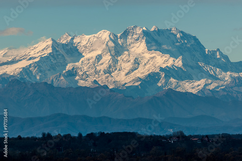 Monte Rosa, Italy Alps, Mountain landscape with snowcapped peaks