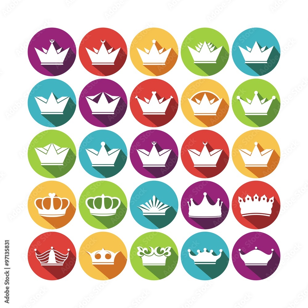 Set Crown With Shadow Circle Design Full Color Set Crown With Shadow Circle Design Full Color