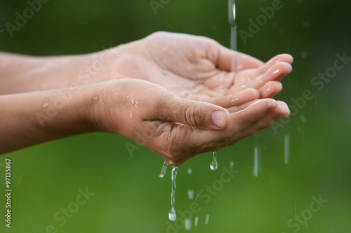 hands in the rain