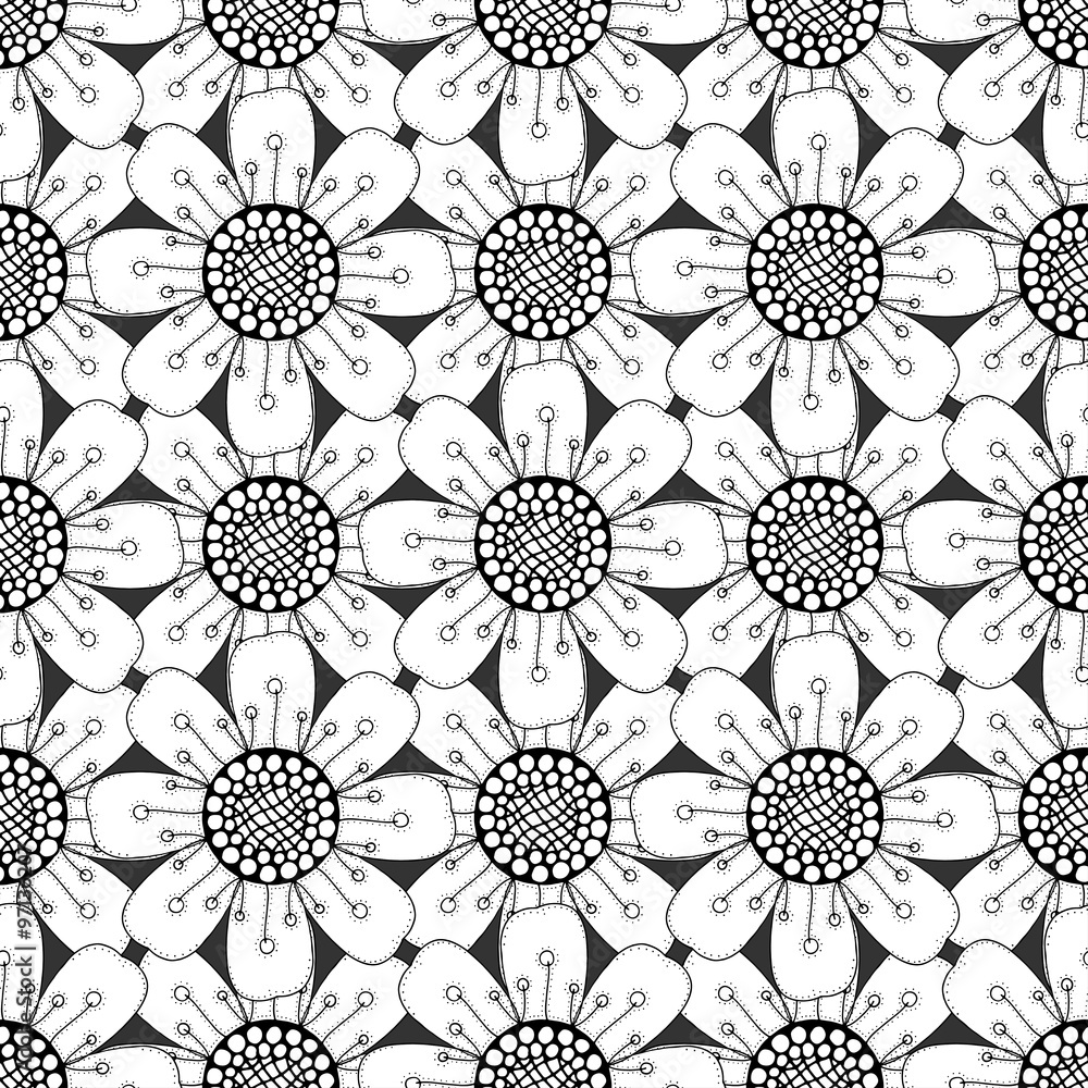 pattern with abstract flowers pattern with abstract flowers